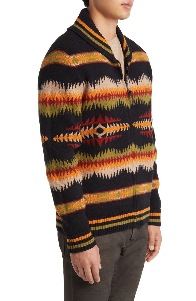 Pendleton Tye River Zip Front Lambswool Cardigan, Alternate, color,