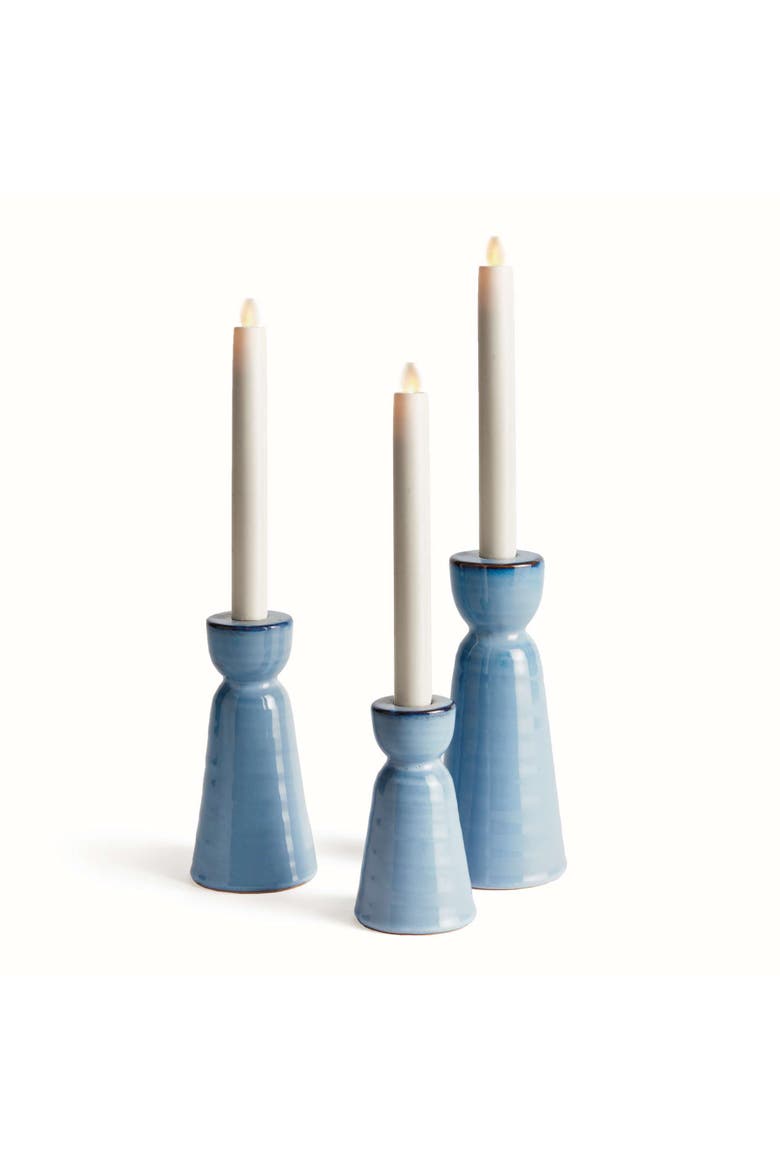 Libbey Taper Candle Holders, Main, color, Blue