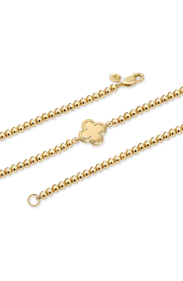 DEVATA Clover Beaded Ball Bracelet in Gold Plated Sterling Silver, Alternate, color, Yellow Gold