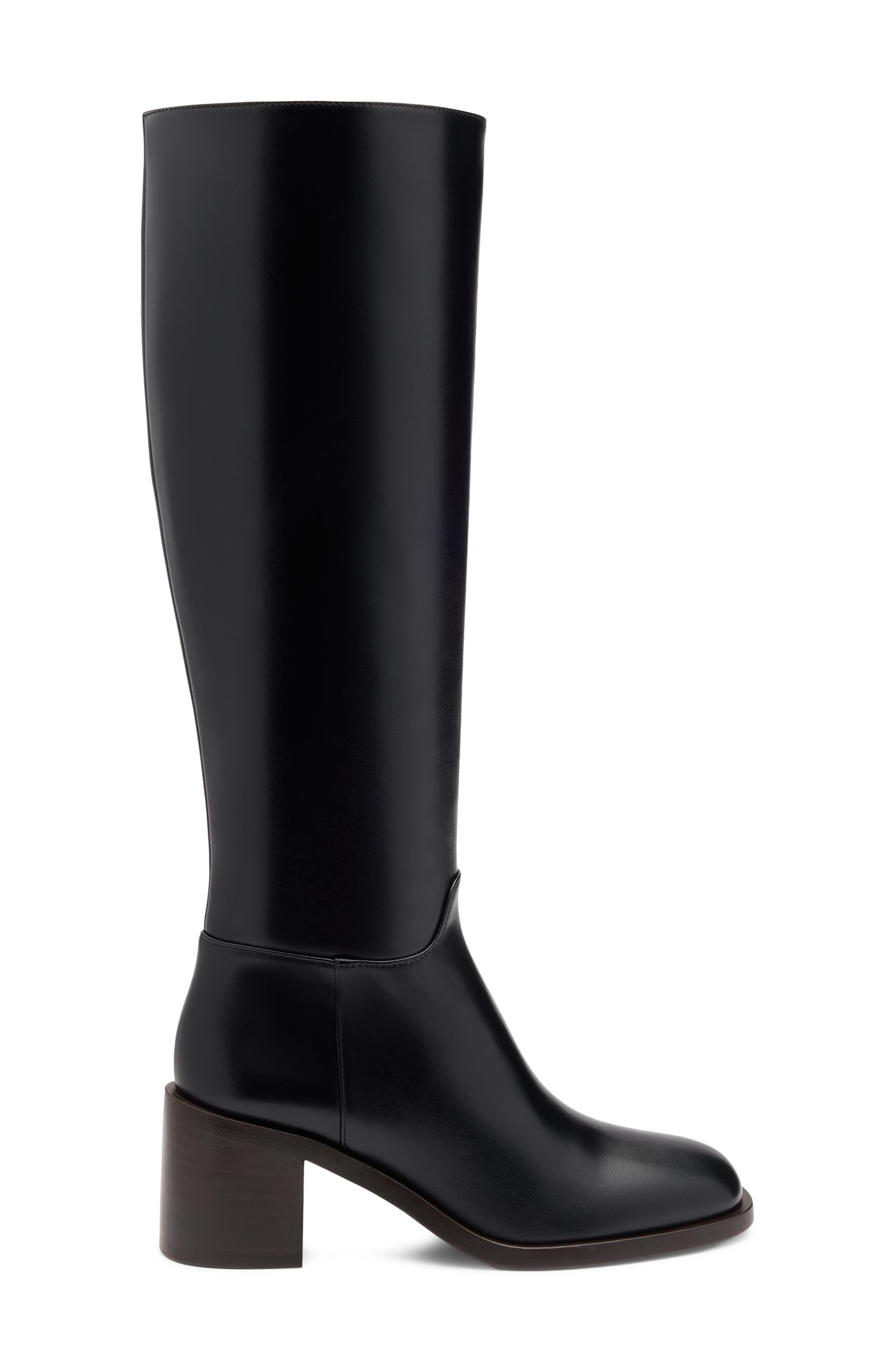 Maris Leather Knee High Boot, Alternate, color, BLACK SMOOTH CALF