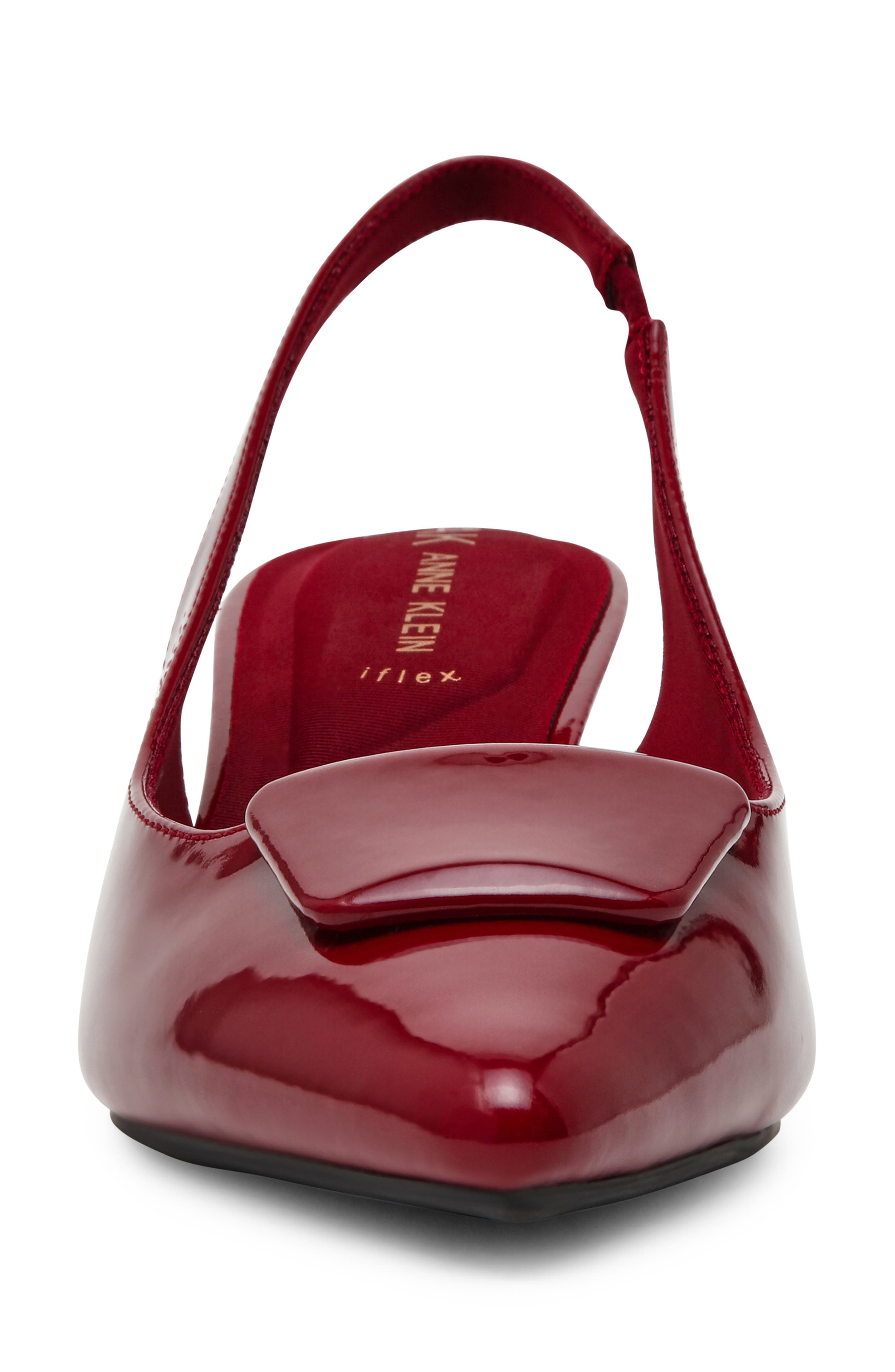 Izanda Pointed Toe Slingback Pump, Alternate, color, BURGUNDY PATENT