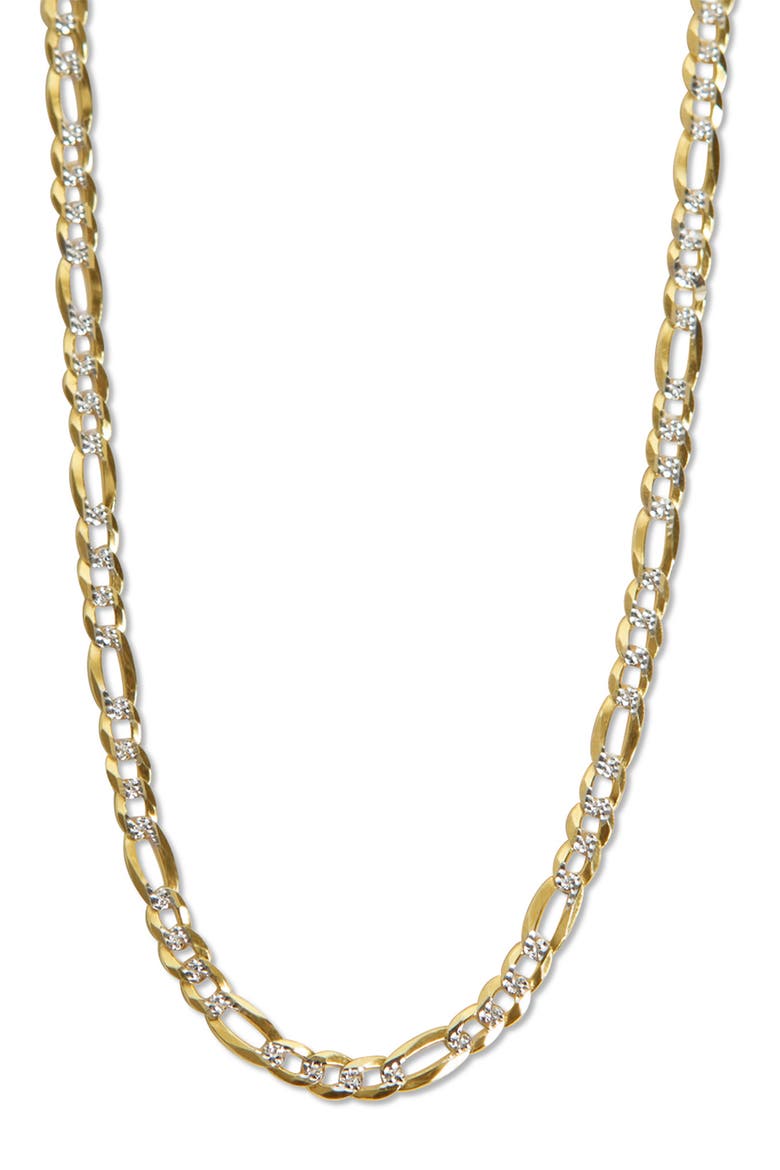 Two-Tone Figaro Chain Necklace, Main, color, GOLD/ SILVER
