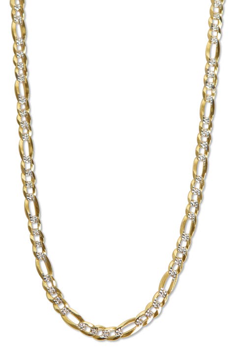 Two-Tone Figaro Chain Necklace