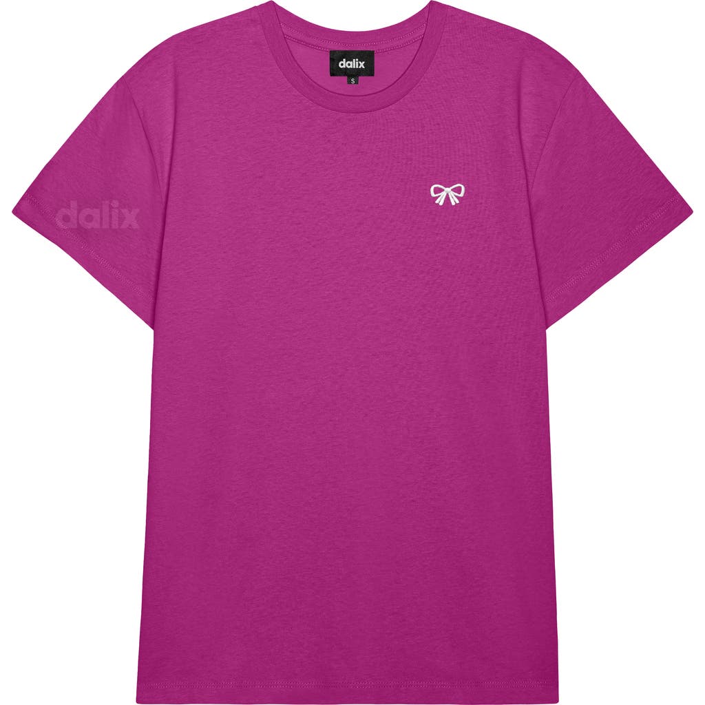 Dalix Womens Bow Lightweight Everyday Tee In Purple