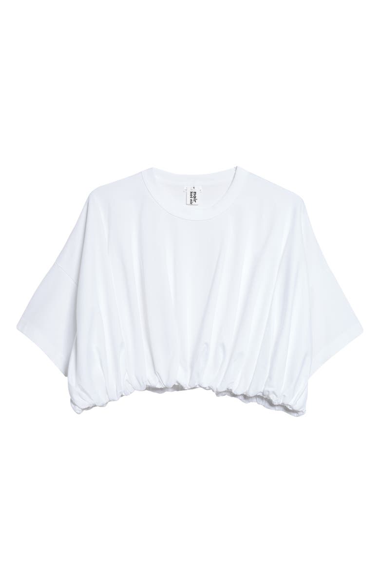Noir Kei Ninomiya Bubble Hem Cotton Ponte Crop Top, Main, color, White
