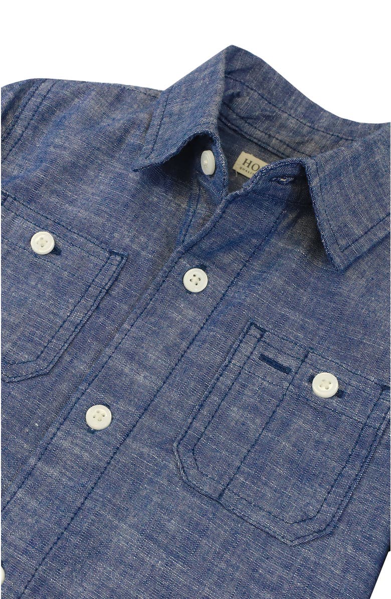Hope 
Henry Organic Long Sleeve Chambray Button Down Shirt, Alternate, color, Blue Chambray
