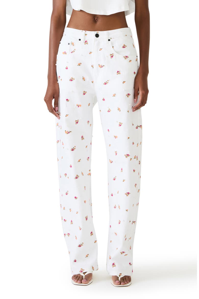 Sydnee Floral Straight Leg Jeans, Main, color, ANTIQUE