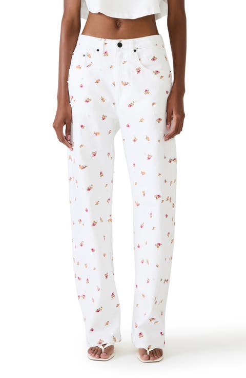 Sydnee Floral Straight Leg Jeans (Antique)