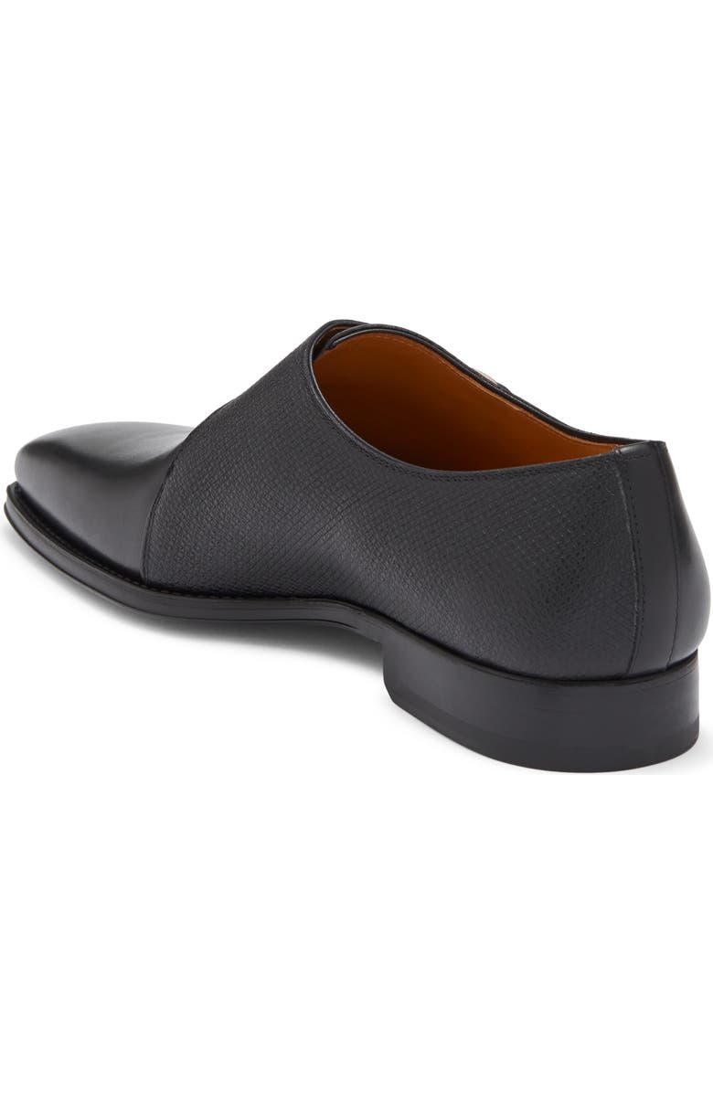 Magnanni Aneto II Monk Strap Shoe, Alternate, color, Black / Black