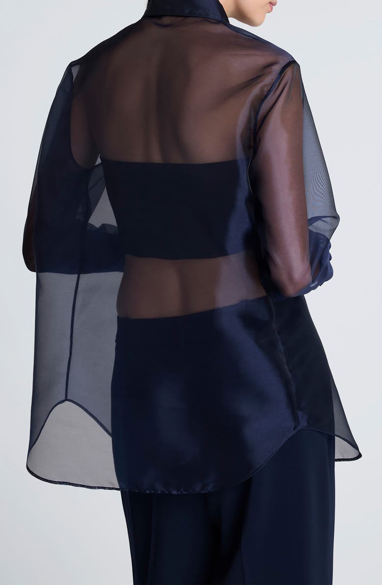 Kenneth Cole Oversize Sheer Organza Button-Up Shirt, Alternate, color,