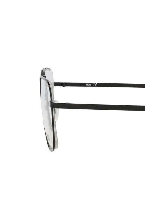 Alexander Mcqueen Mcqueen 52mm Square Optical Glasses In Black Black Transparent