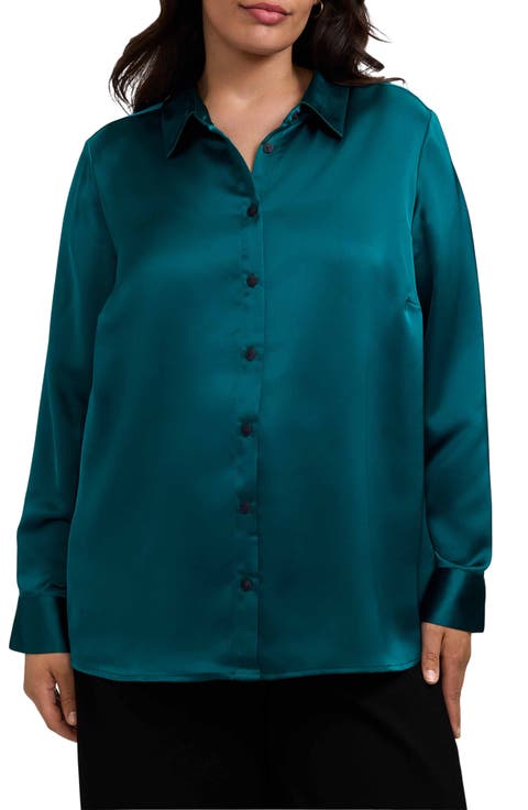 Bianca Satin Button-Up Shirt