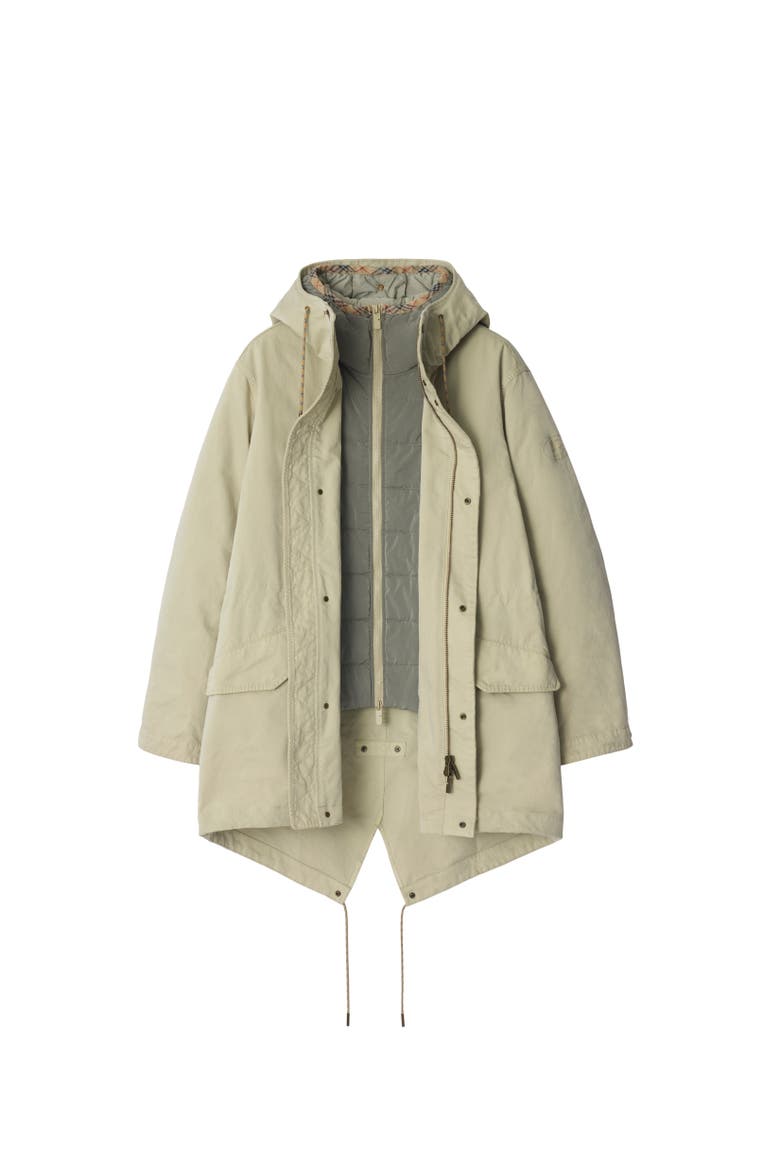 Detachable Warmer Nylon Blend Parka, Alternate, color, Hunter beige
