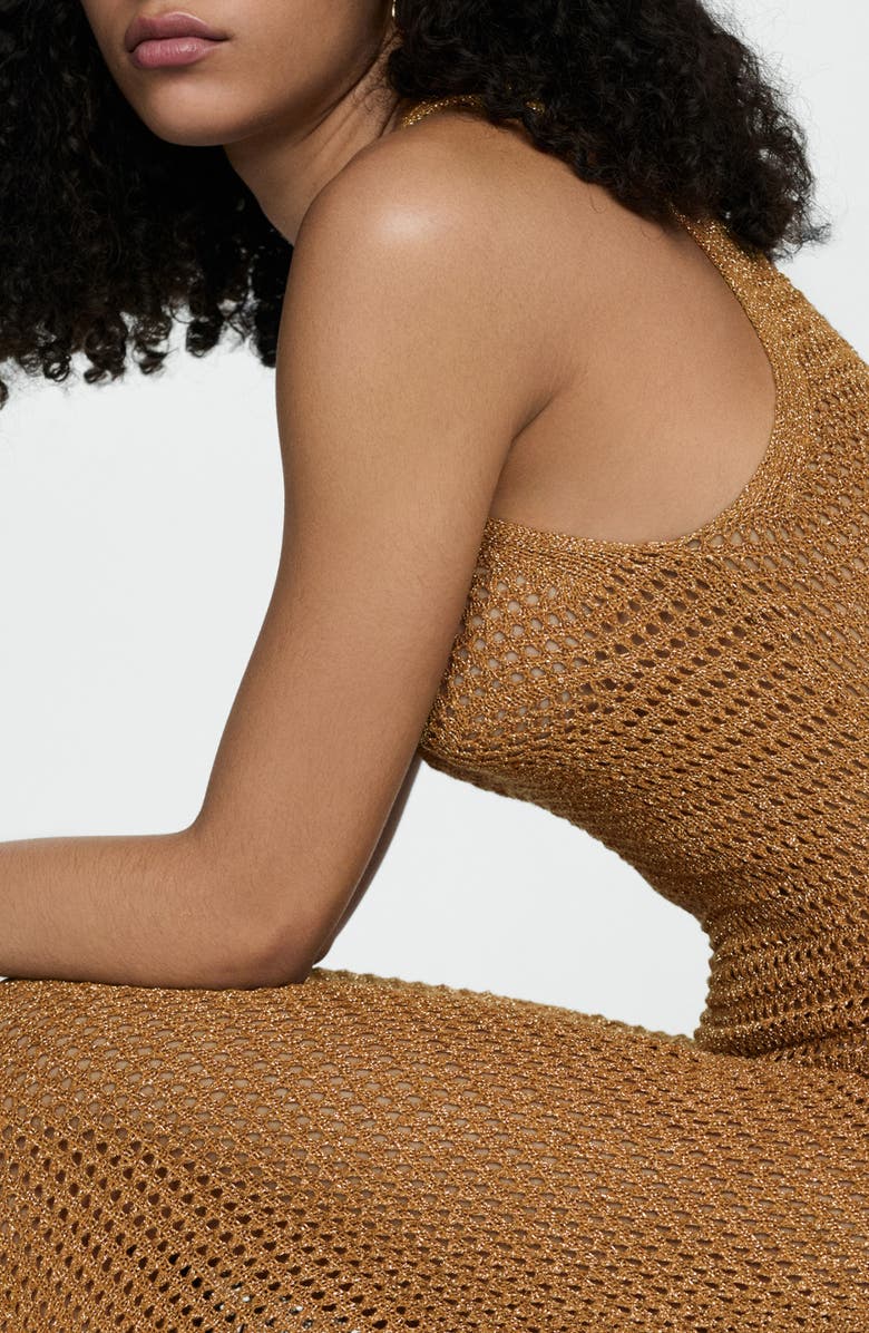 Metallic Open Stitch Maxi Sweater Dress