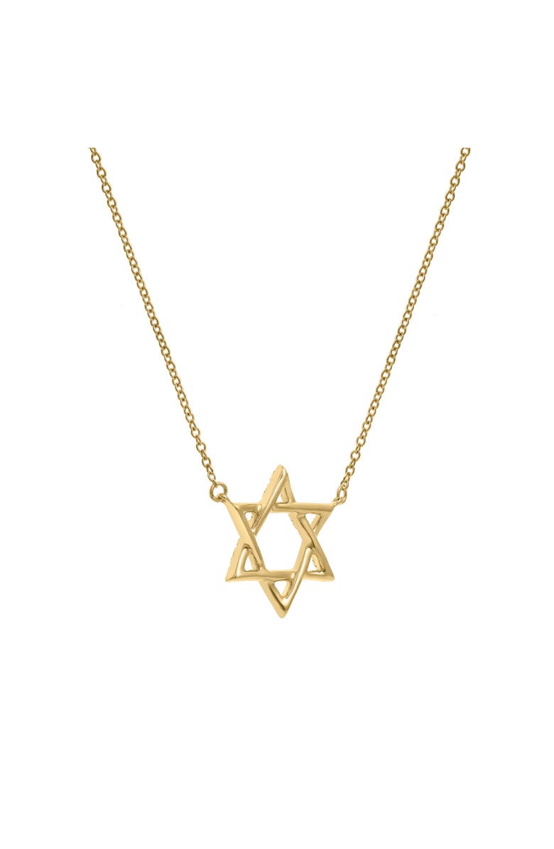 LuvMyJewelry Neriah 14K Gold Star of David Diamond Pendant - 0.08 ct, Alternate, color, 14K Yellow Gold