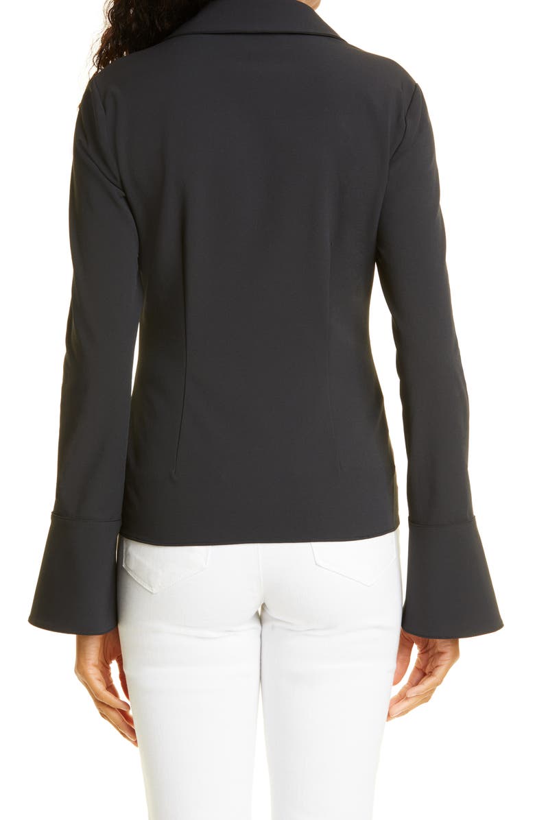 Cinq à Sept Mckenna Knot Waist Shirt, Alternate, color, Black