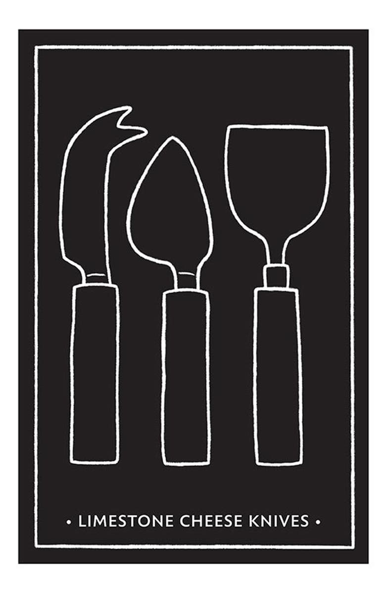 CREATIVE BRANDS Set of 3 Limestone Cheese Knives, Main, color, Grey