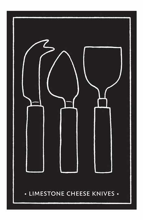CREATIVE BRANDS Set of 3 Limestone Cheese Knives