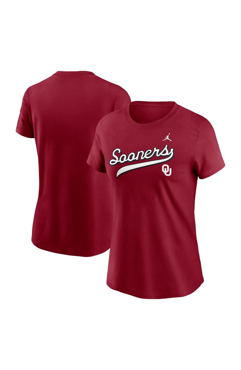 Jordan Brand Women's Jordan Brand Crimson Oklahoma Sooners Local Script T-Shirt, Main, color, Crimson