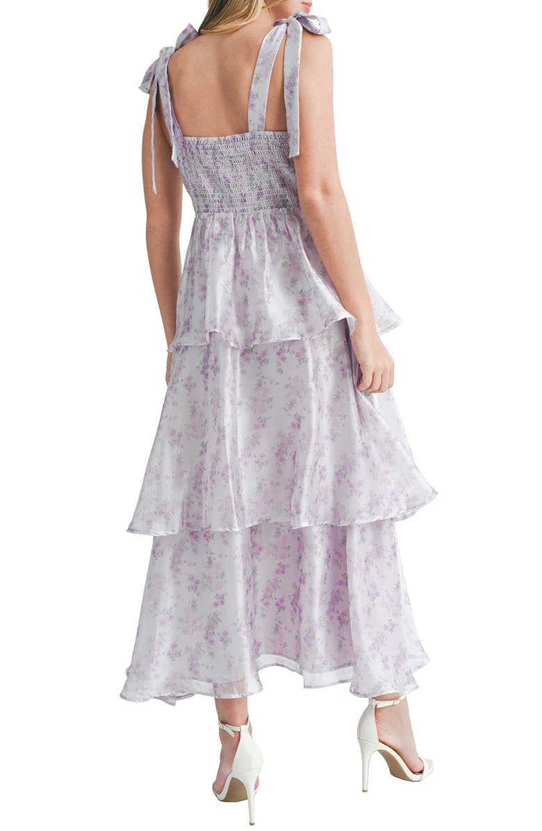 Lush Tie Strap Tiered Midi Dress, Alternate, color, 