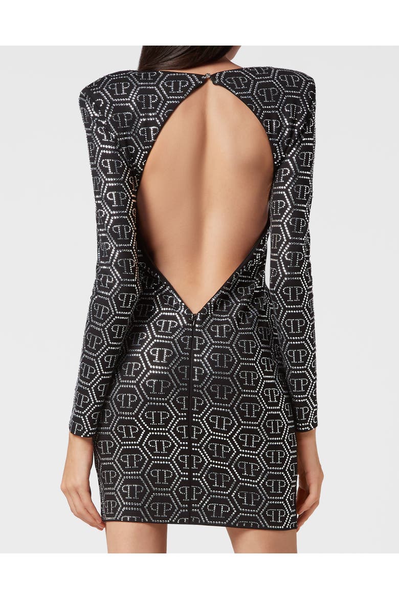 Mini Dress Ls Monogram Women, Alternate, color, black