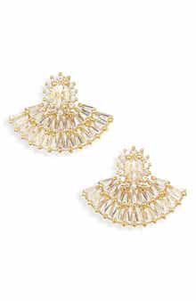 Cara Crystal Fan Stud Earrings