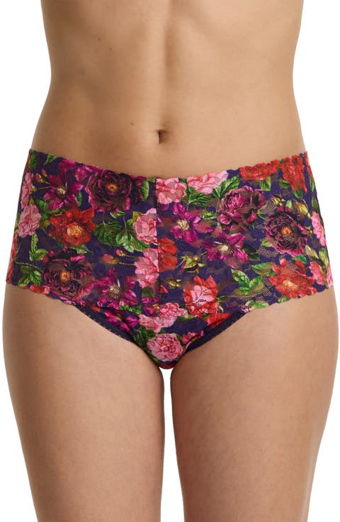 Print High Waist Retro Thong