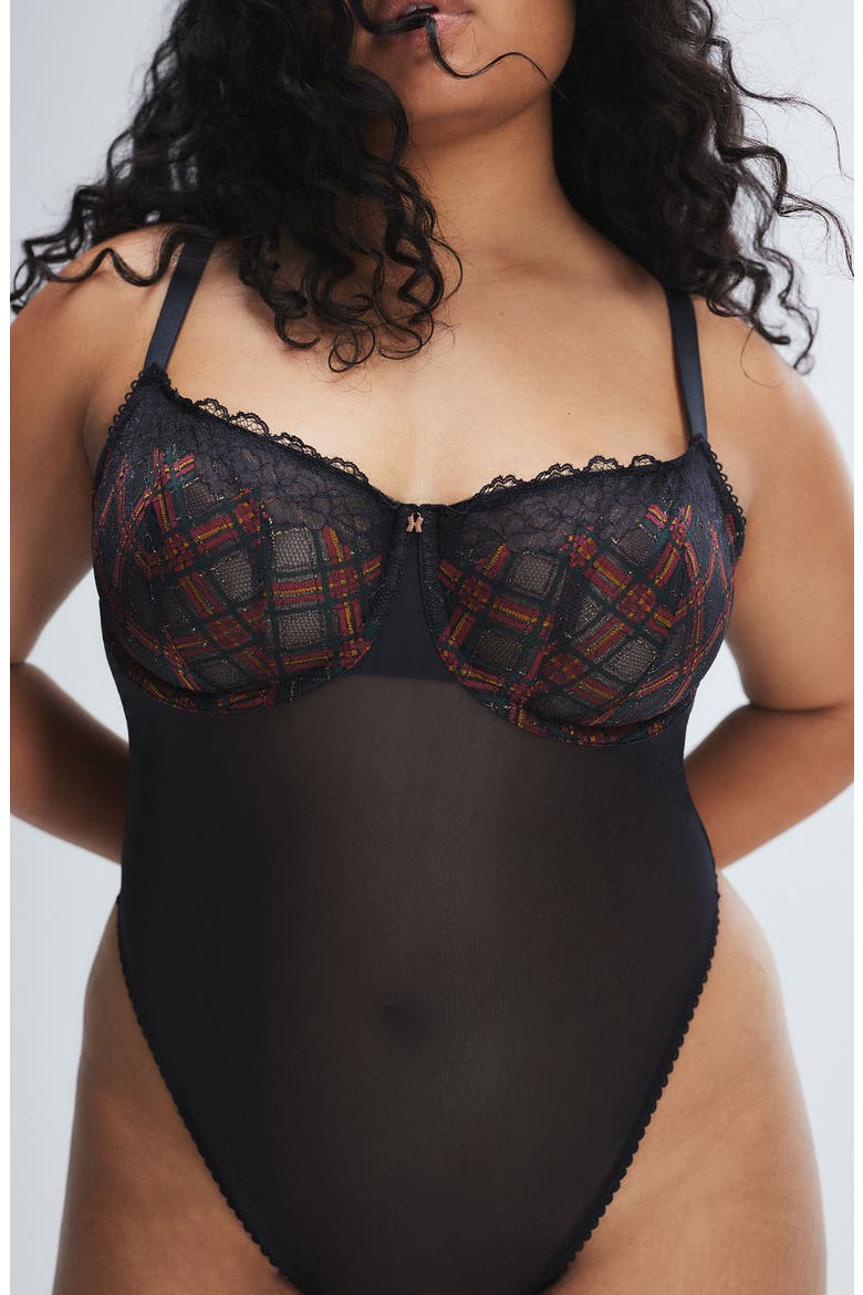 Sparkle Prep Underwire Teddy, Alternate, color, BLACK CAVIAR SPARKLE PREP LACE