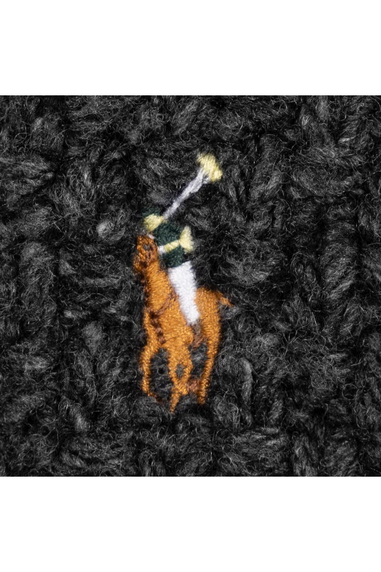 Aran Tweed Scarf, Alternate, color, Charcoal