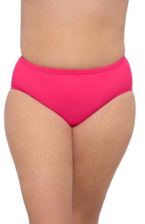 Plus Size Mid Rise Tummy Control Swim Brief