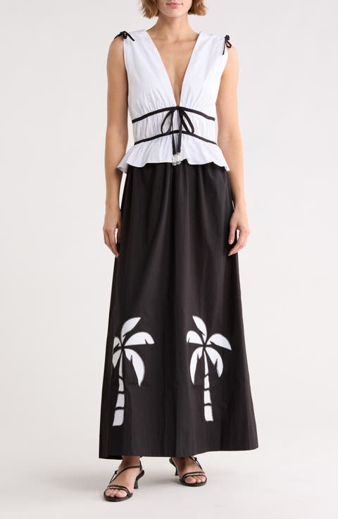 Colorblock Sleeveless Maxi Dress