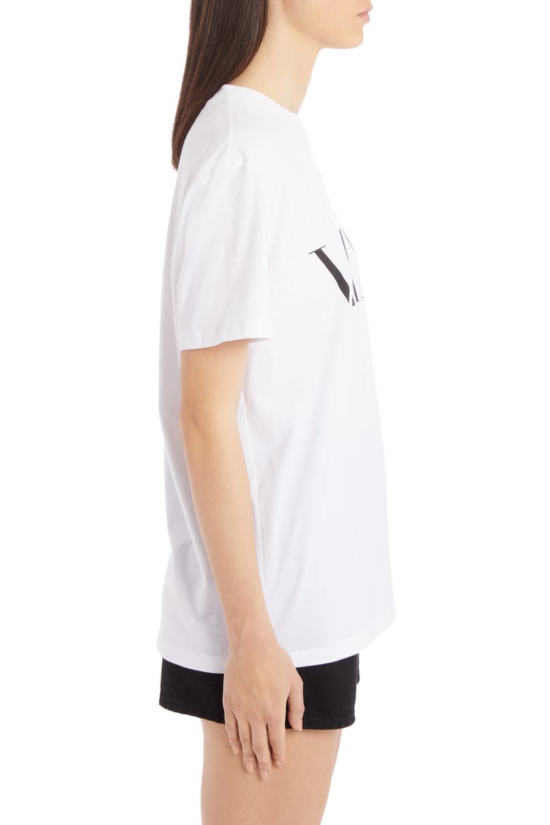 VLTN Star Cotton Tee, Alternate, color, BIANCO/ NERO