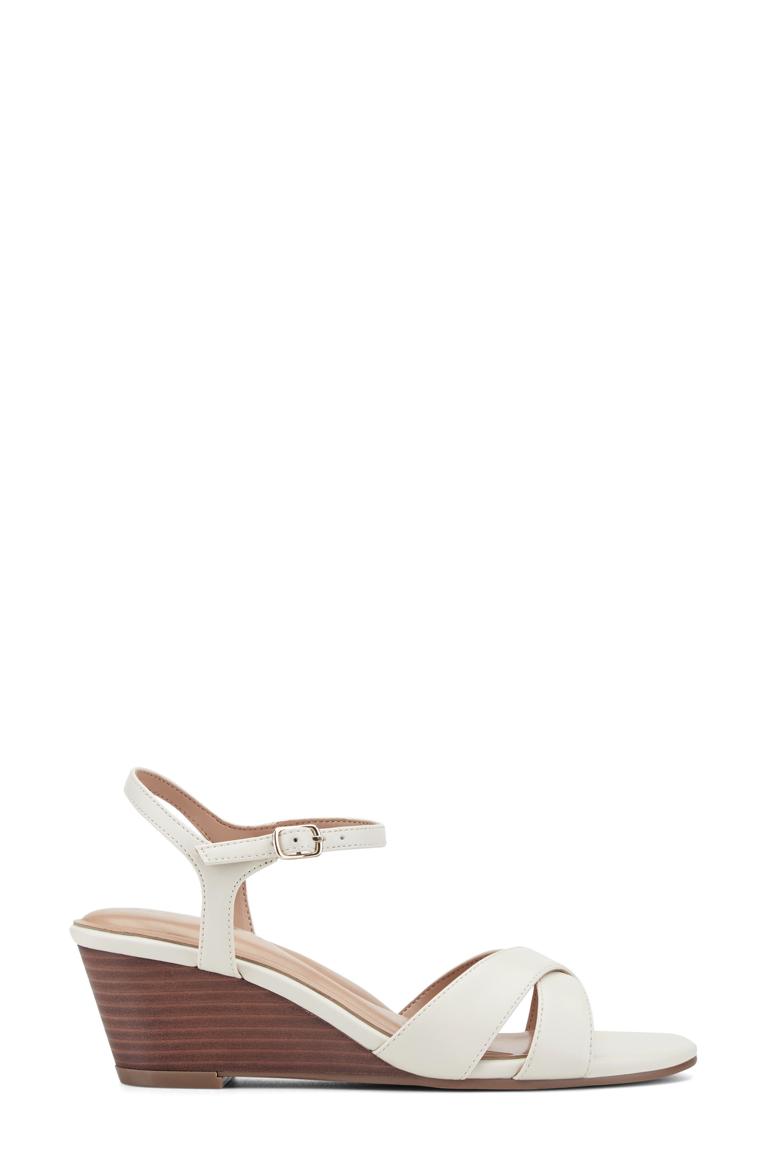 Easy Spirit Noya Wedge Sandal, Alternate, color, Ivory