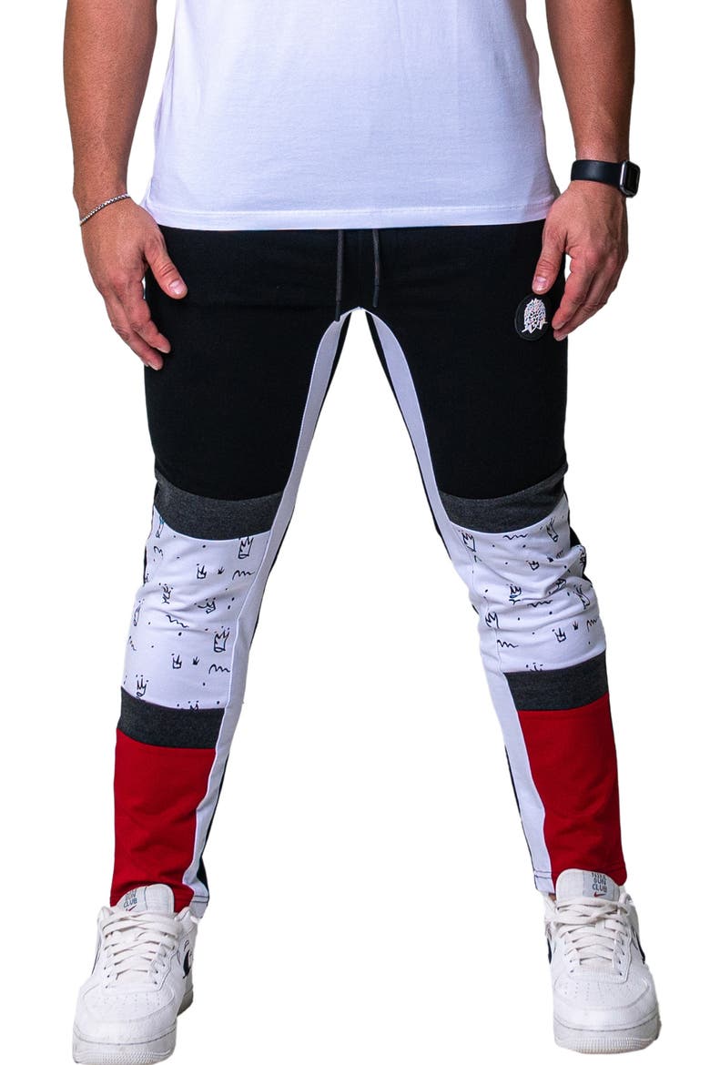 Crown Colorblock Joggers, Main, color, BLACK