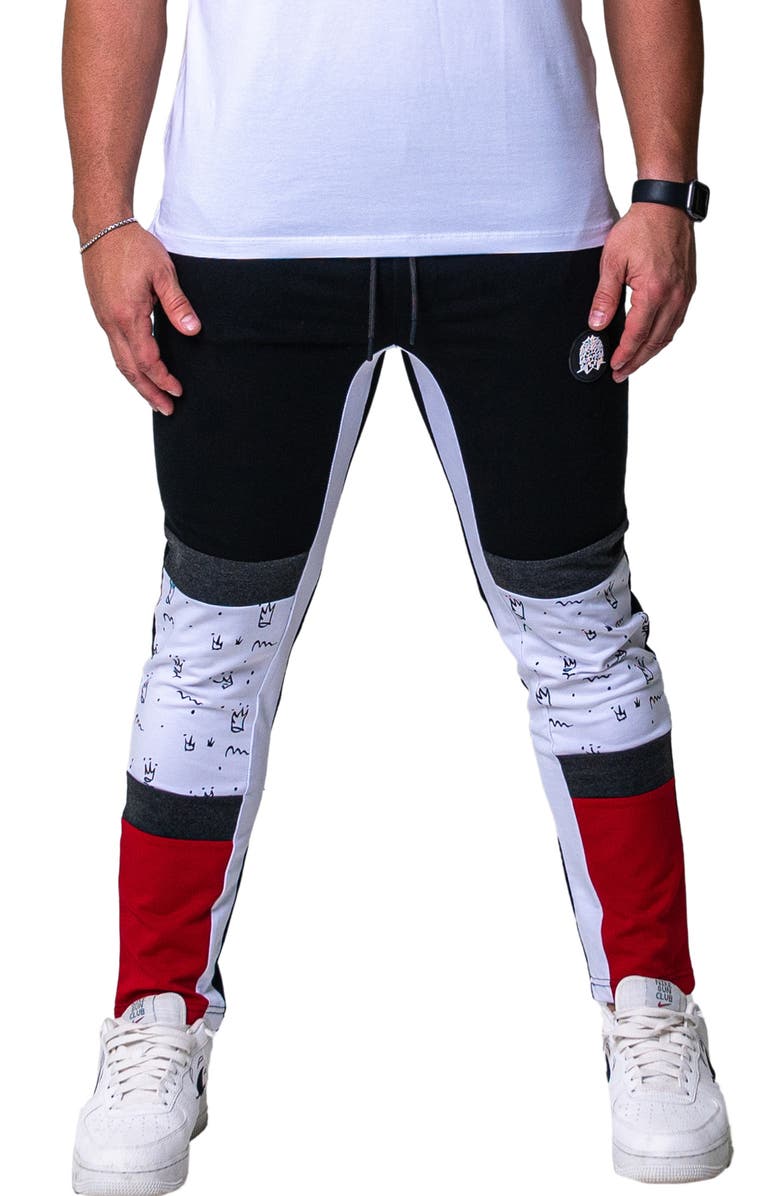 Maceoo Crown Colorblock Joggers, Main, color, Black