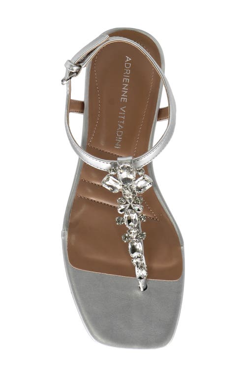 Adrienne Vittadini Pian Rhinestone Sandal In Chrome Met