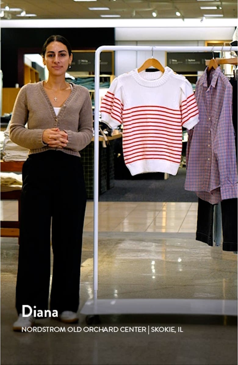 Stripe Short Sleeve Cotton Sweater, sales video thumbnail