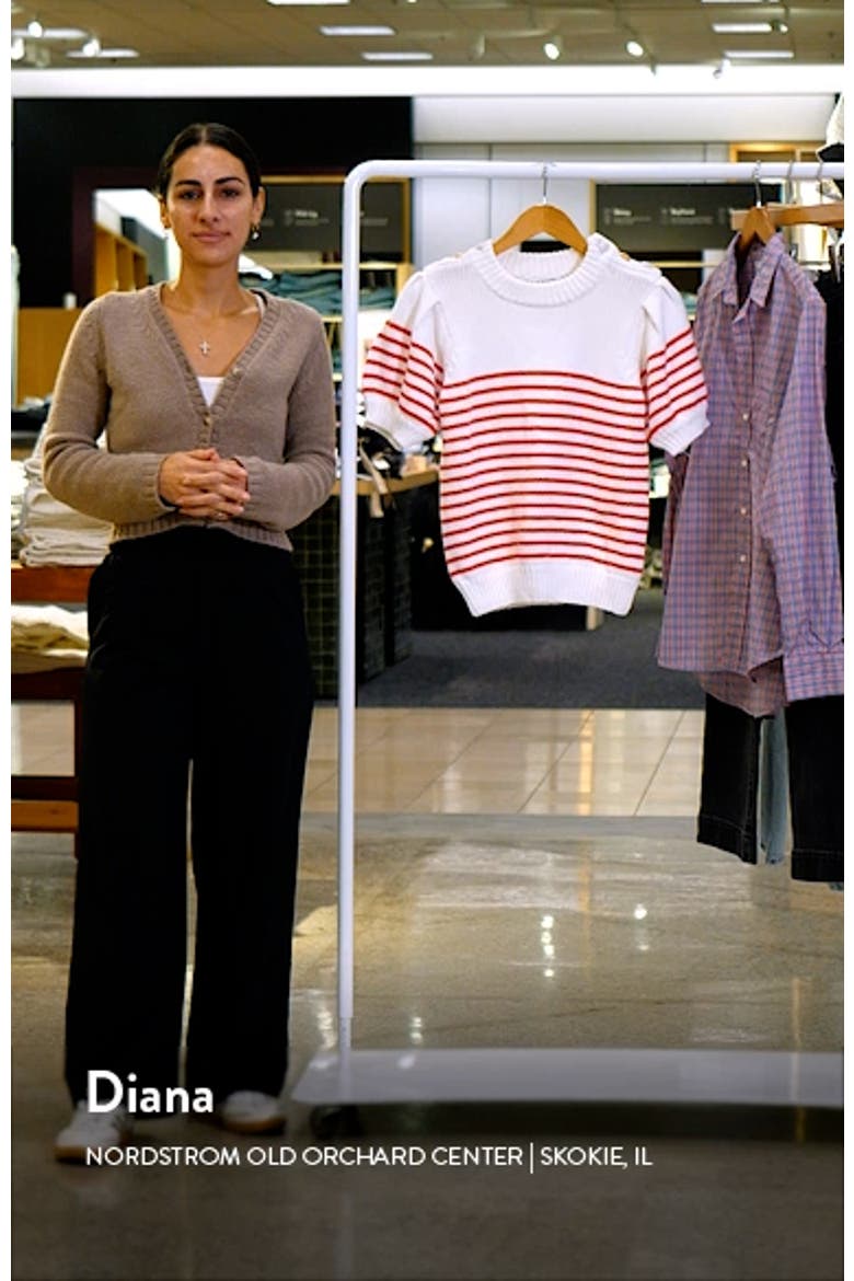 Stripe Short Sleeve Cotton Sweater video