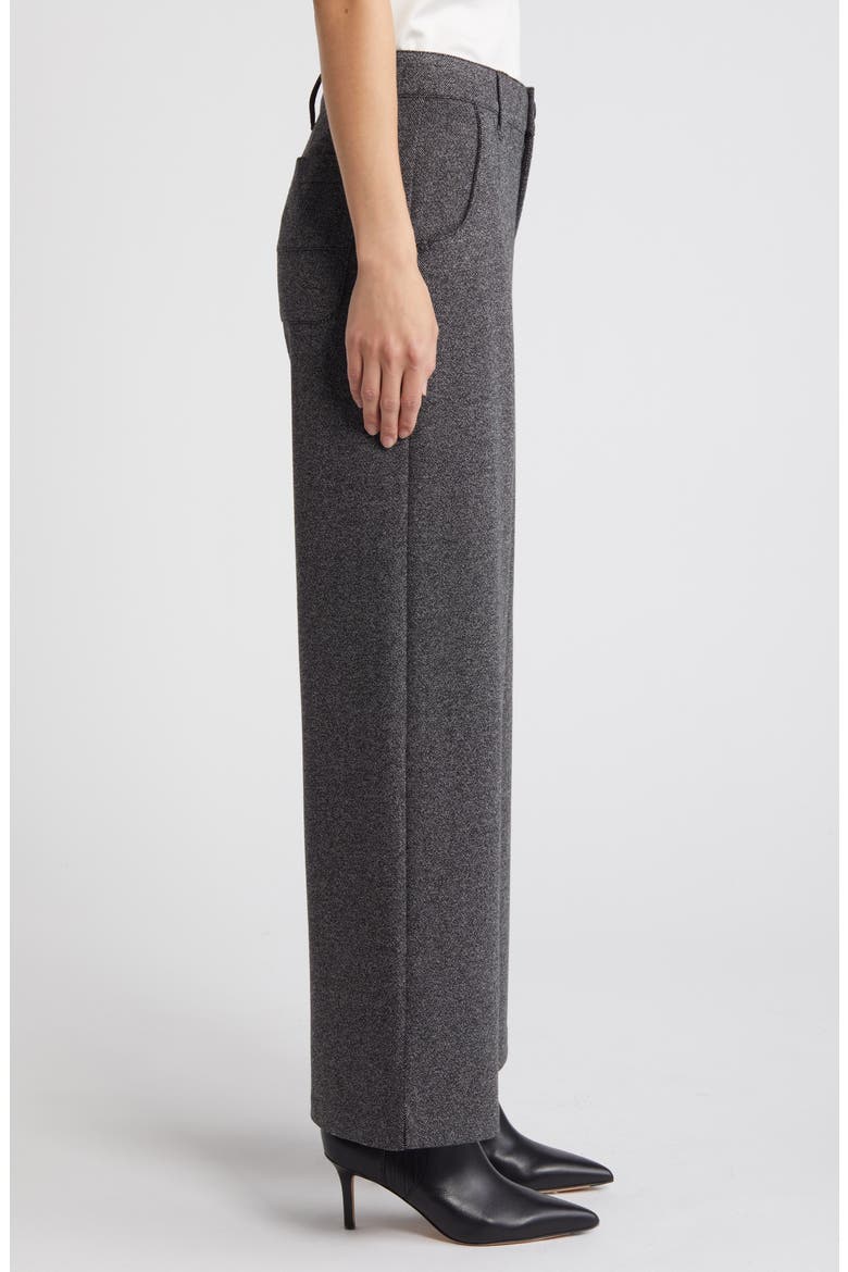 Whitney Skyrise Flat Front Wide Leg Pants, Alternate, color, BLACK/ WHITE