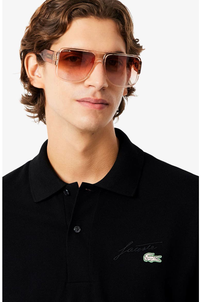 Classic Fit Embroidery Detail Cotton Piqué Polo, Alternate, color, BLACK
