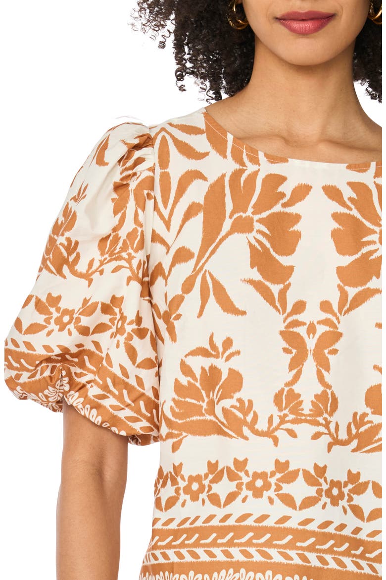 Bubble Sleeve Tie Back Top, Alternate, color, EGRET