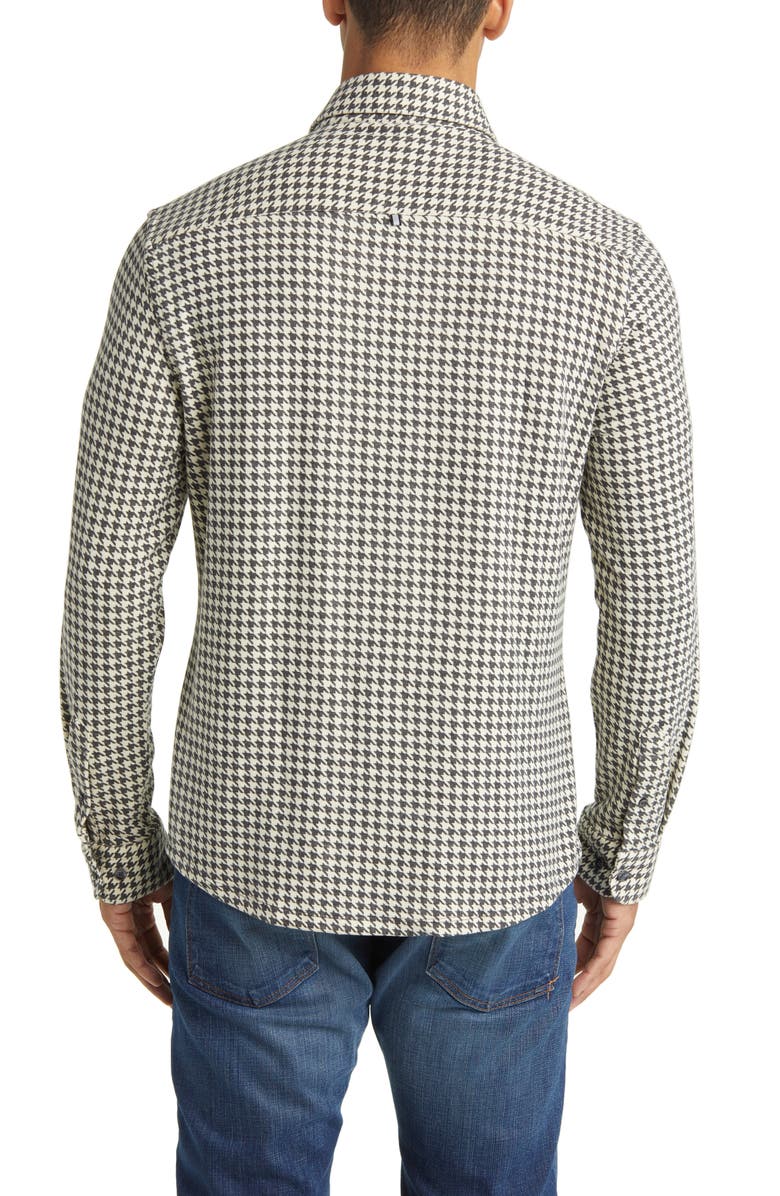 Stone Rose Houndstooth Tech Fleece Button-Up Shirt, Alternate, color, 