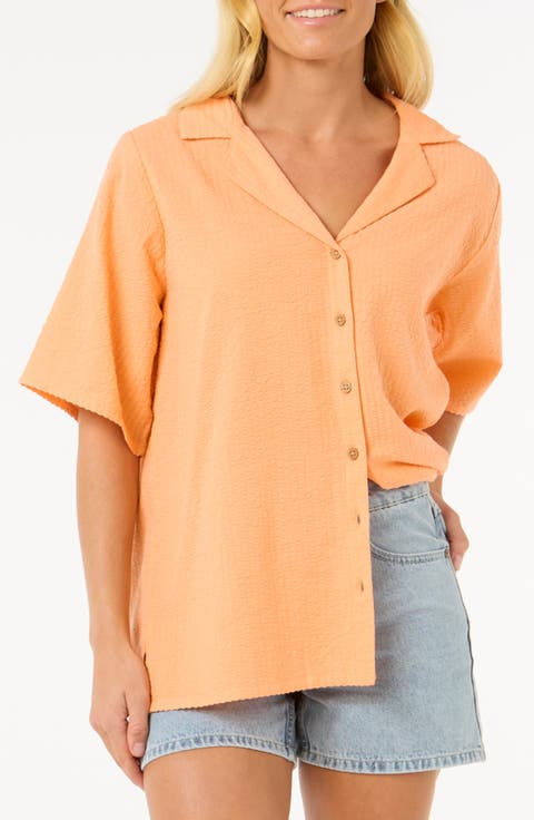 Cala Cadella Textured Seersucker Camp Shirt