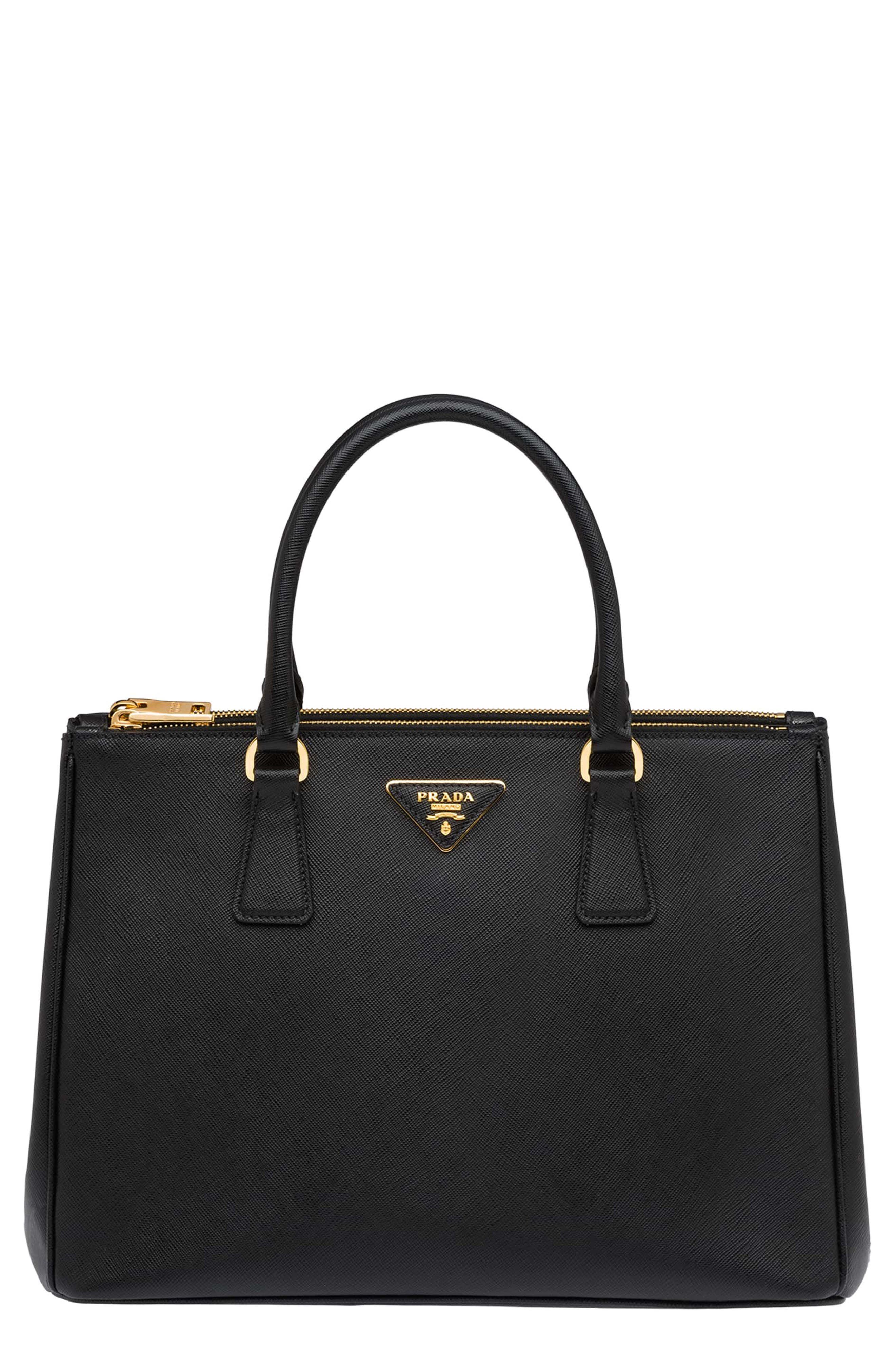 Medium Galleria Saffiano Leather Tote, Main, color, NERO