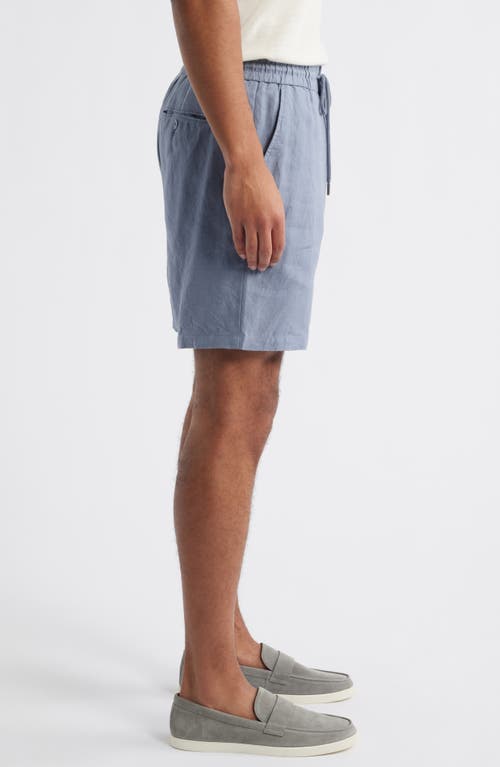 Nordstrom Hybrid City Flat Front Linen Shorts In Blue