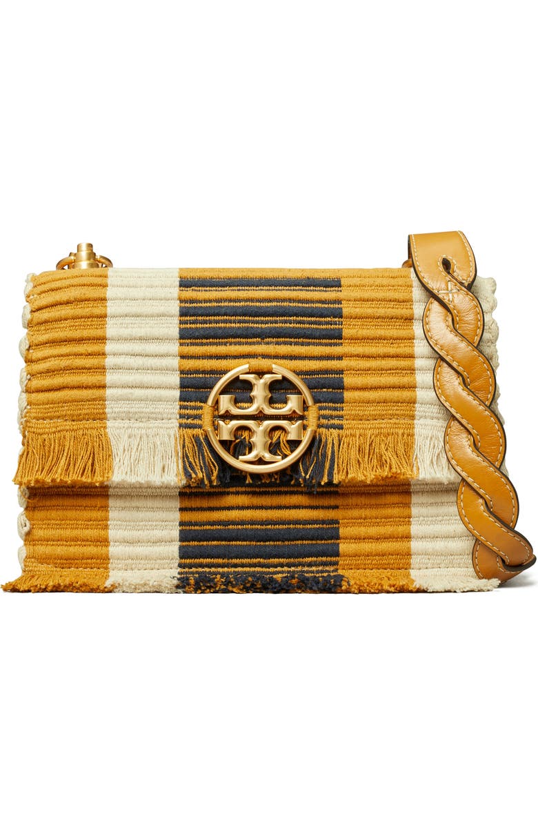 Tory Burch Miller Woven Stripe Small Shoulder Bag, Main, color,