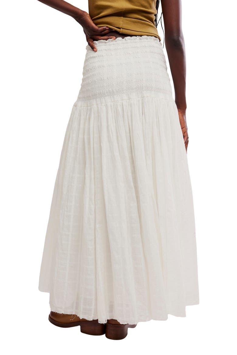 Raven Smocked Maxi Skirt, Alternate, color, IVORY
