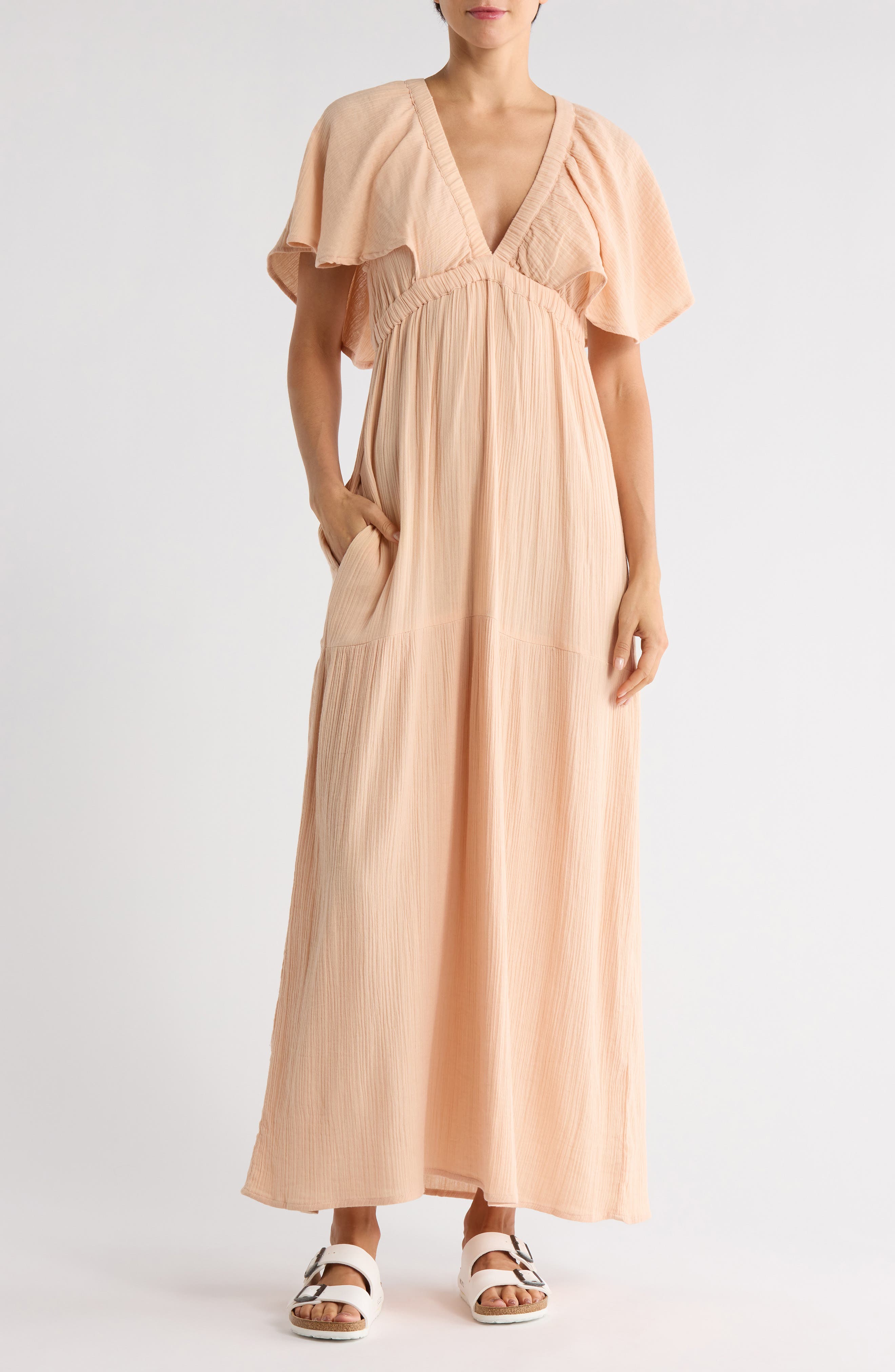 Amuse Society Sail Me Away Short Sleeve Woven Dress