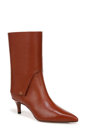 Franco Sarto L Alberta Womens Leather Mid-calf Boots In Brown