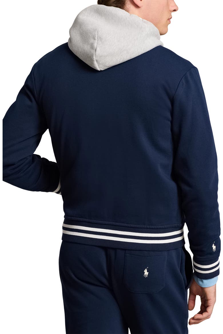 Felted Snap-Up Baseball Jacket, Alternate, color, CRUISE NAVY